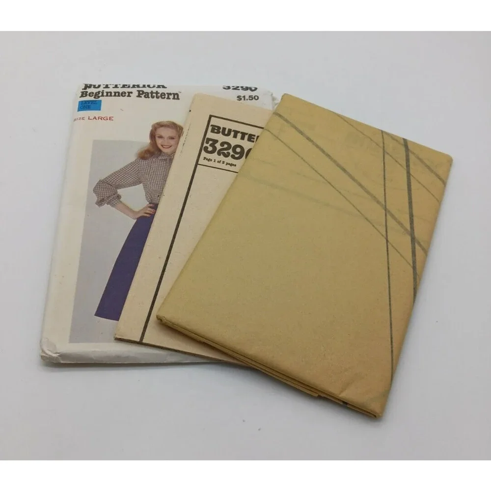 1970s Vintage Butterick 3290 Misses Skirt Front Wrapped Flared Uncut Size Large